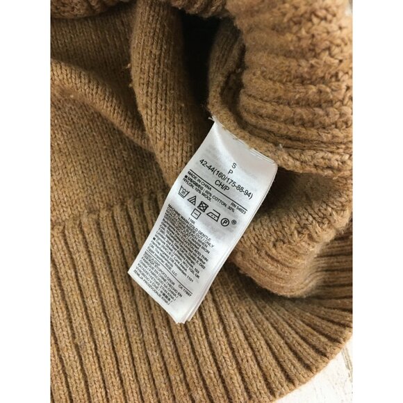 Gap Pullover Sweater Cable Knit Mockneck Wool Blend Neutral Oversized Fit Sz S - Picture 9 of 16
